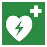 Automatischer ext. Defibrillator (AED), 150x150mm, Selbstklebefolie