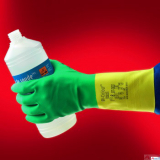 Chemiehandschuh BI-COLOUR Handschuhe 87-900 Naturgummi grn/gelb