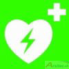 Défibrillateurae signe Defibrillator / feuille autocollant grün 150 x 150 mm