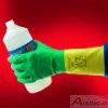 Chemiehandschuh BI-COLOUR Handschuhe 87-900 Naturgummi grün/gelb