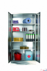 Edelstahl-Flgeltrschrank, 1 Tre, Tiefe 400 mm