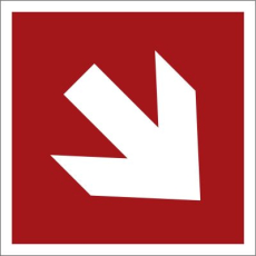 Richtungspfeil diagonal, rot, 200x200mm, nachleuchtend, Kunststoff