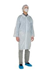 LDPE Besuchermantel, klassischer Kragen (10 Stck)