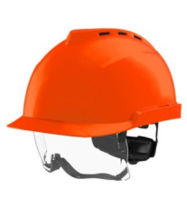 MSA V-Gard 930 Helm Neonorange belftet, integr. berbrille