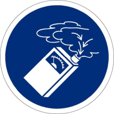 Gasdetektor benutzen, � 100mm, Selbstklebefolie