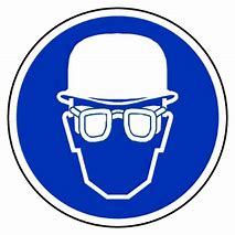 Augen- und Kopfschutz benutzen, � 200mm, Selbstklebefolie