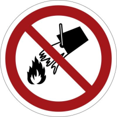 Nicht mit Wasser l�schen, � 100mm, Selbstklebefolie