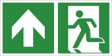 Rettungsweg aufw�rts, 400x200mm, nachleuchtend, Aluminium