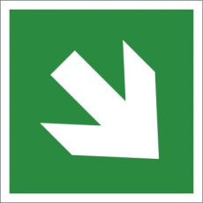 Richtungspfeil diagonal, 200x200mm, nachleuchtend, Kunststoff