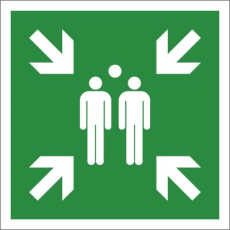 Sammelstelle, 200x200mm, nachleuchtend, Kunststoff