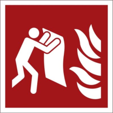 Feuerl�schdecke, 200x200mm, nachleuchtend, Aluminium