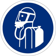 Umgebungsluftunabh�ngigen Atemschutz benutzen, � 100mm, Kunststoff