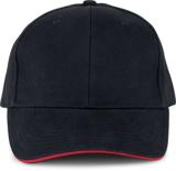 US-Mtze Orlando, schwarz/rot, 6 Felder, BH