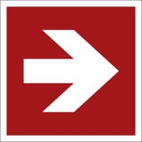Richtungspfeil gerade, rot, 200x200mm, nachleuchtend, Kunststoff
