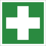 Erste Hilfe, 150x150mm, nachleuchtend, Aluminium