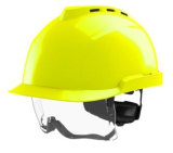 MSA V-Gard 930 Helm Neongelb belftet, integr. berbrille
