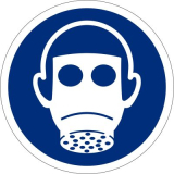 Atemschutz benutzen,  100mm, Selbstklebefolie