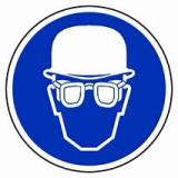 Augen- und Kopfschutz benutzen, � 200mm, Aluminium