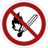 Feuer / offenes Licht verboten,   100mm, Kunststoff