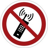 Mobiltelefon verboten,  100 mm, Selbstklebefolie