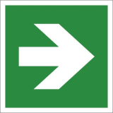 Richtungspfeil gerade, 150x150mm, nachleuchtend, Selbstklebefolie