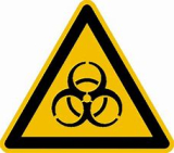 Warnung vor Biogef�hrdung, 200x200mm, Selbstklebefolie