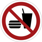 Essen und Trinken verboten,  100mm, Selbstklebefolie