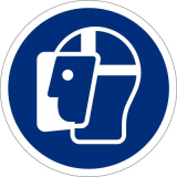 Gesichtsschutzschild benutzen,  100mm, Selbstklebefolie