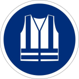 Warnweste benutzen,  100mm, Kunststoff